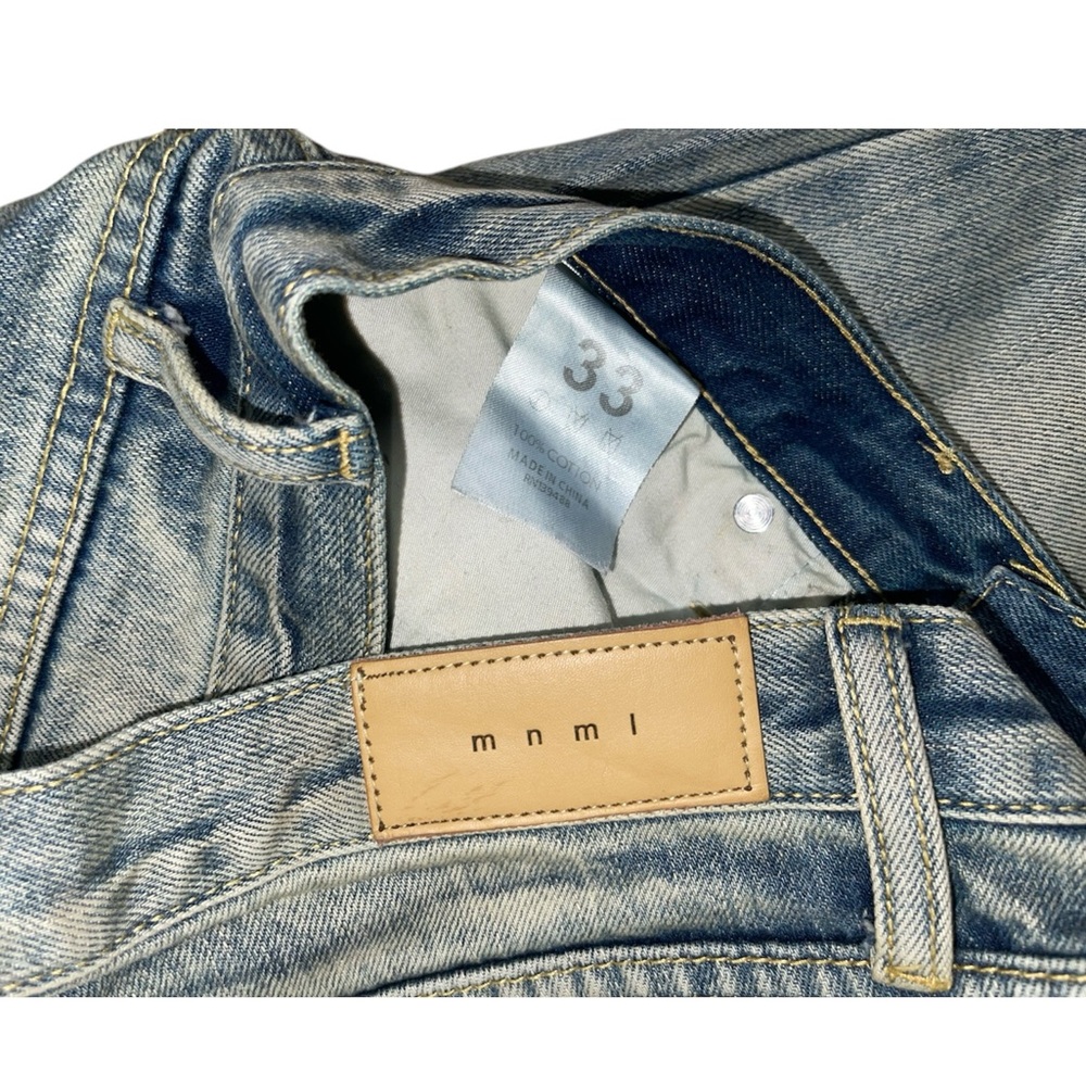 MNML Men's Blue Jeans Zip Hem